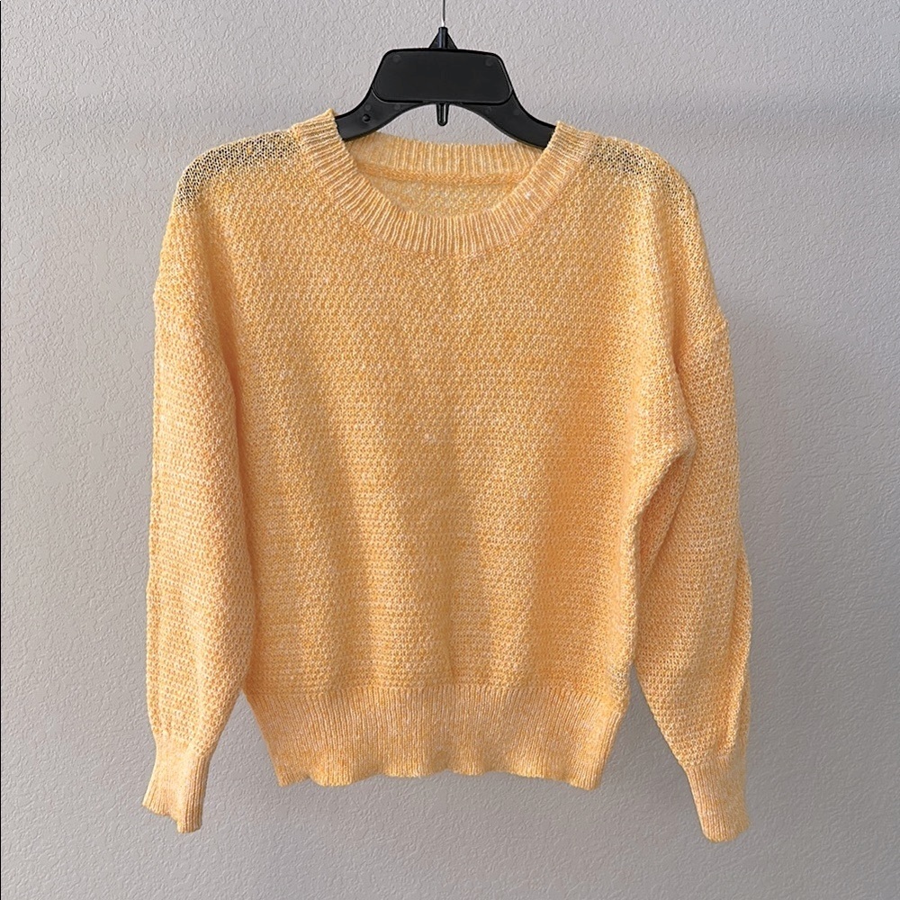 Yellow Heather Crew Neck  Sweater | XS